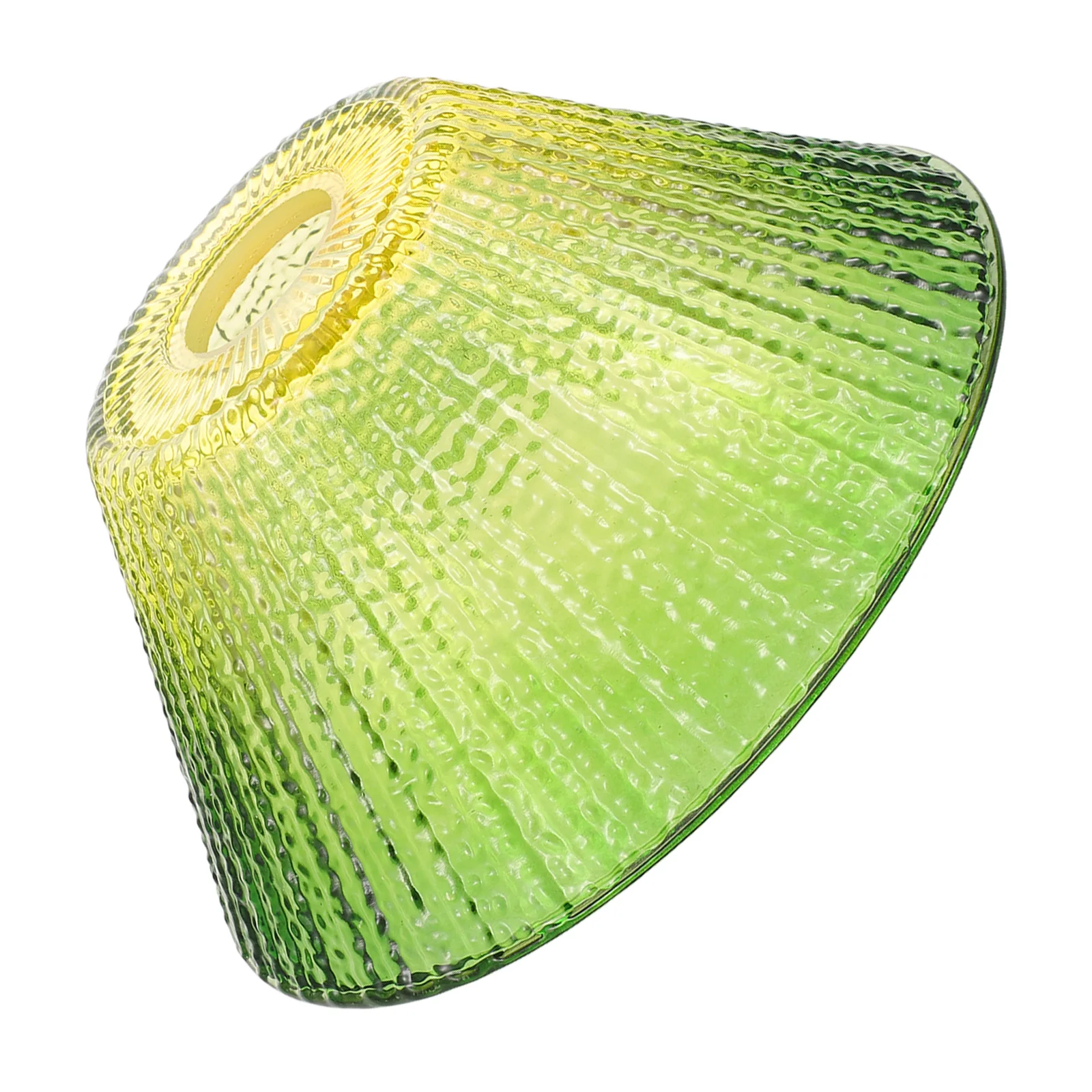 

Glass Lamp Shade Gradient Green to Yellow Drum Vintage Replacement Lampshade Pleated Glass Cover 35mm Opening for Table Pendant