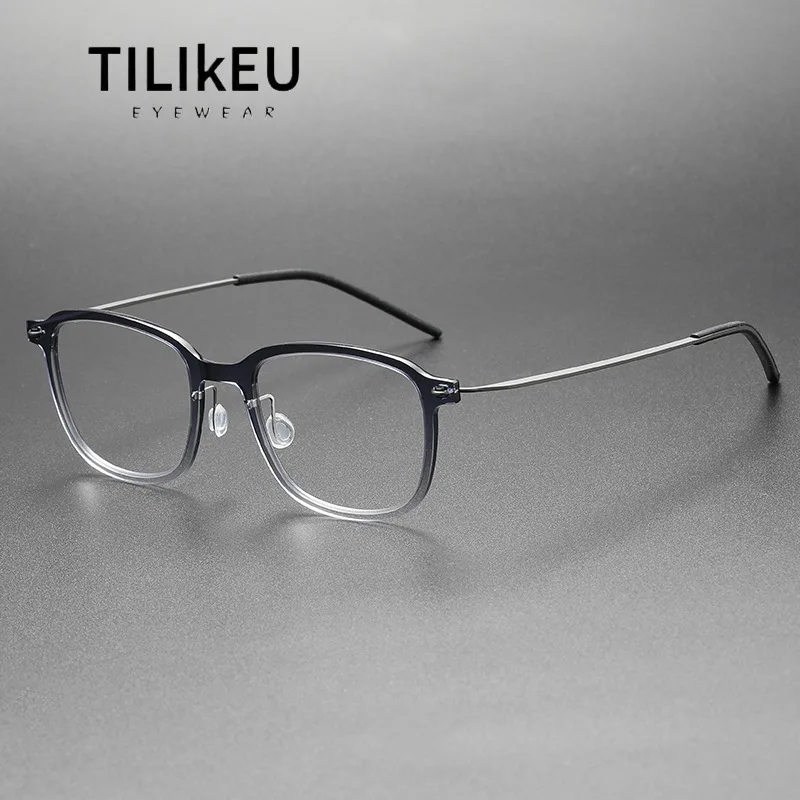 

Denmark Screwless Nylon Titanium Glasses Frame Trend Men Women Simple Retro Square Frame Prescription Ultralight Eyeglasses 6510