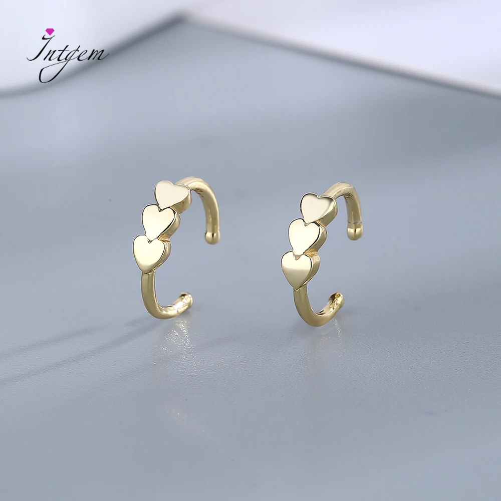 

Sterling Silver Earrings 2022 Fashion Long Line Gold Heart Hoop Earring Jewelry For Women