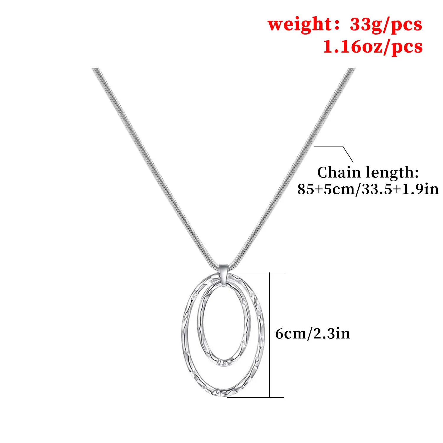 Fashionable trendsetter collarbone chain exaggerated retro large circle women's necklace does not fade