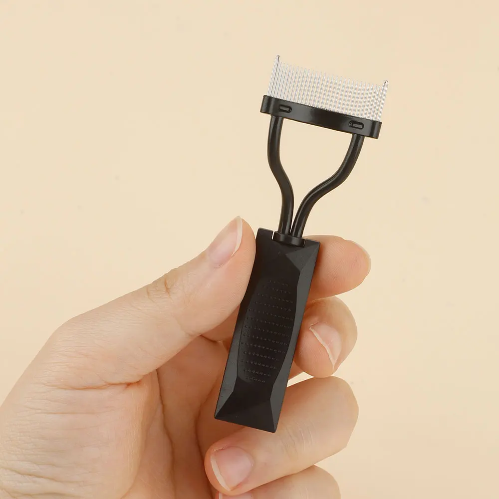 1pcs curved ultra-fine steel tooth eyebrow comb, eyelash comb, tight comb teeth, even eyebrow brush, eyelash shaping tool