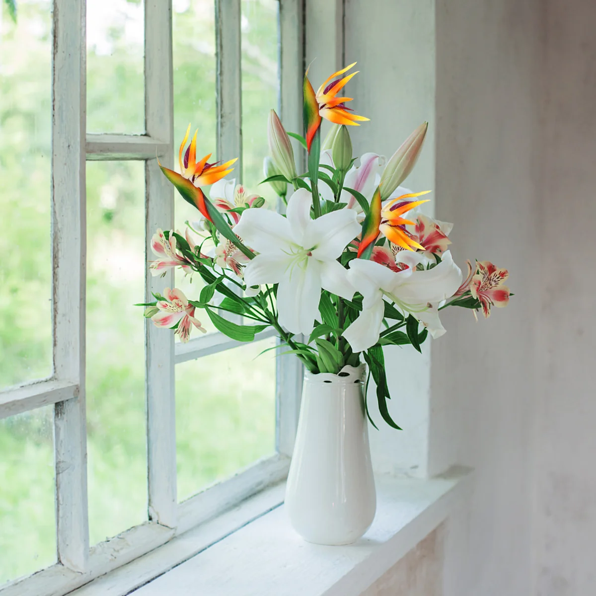 

Faux Bird of Paradise Artificial Strelitzia Flower Real Touch Plastic Plant DIY Home Office Tropical Decor Faux Bird of Paradise