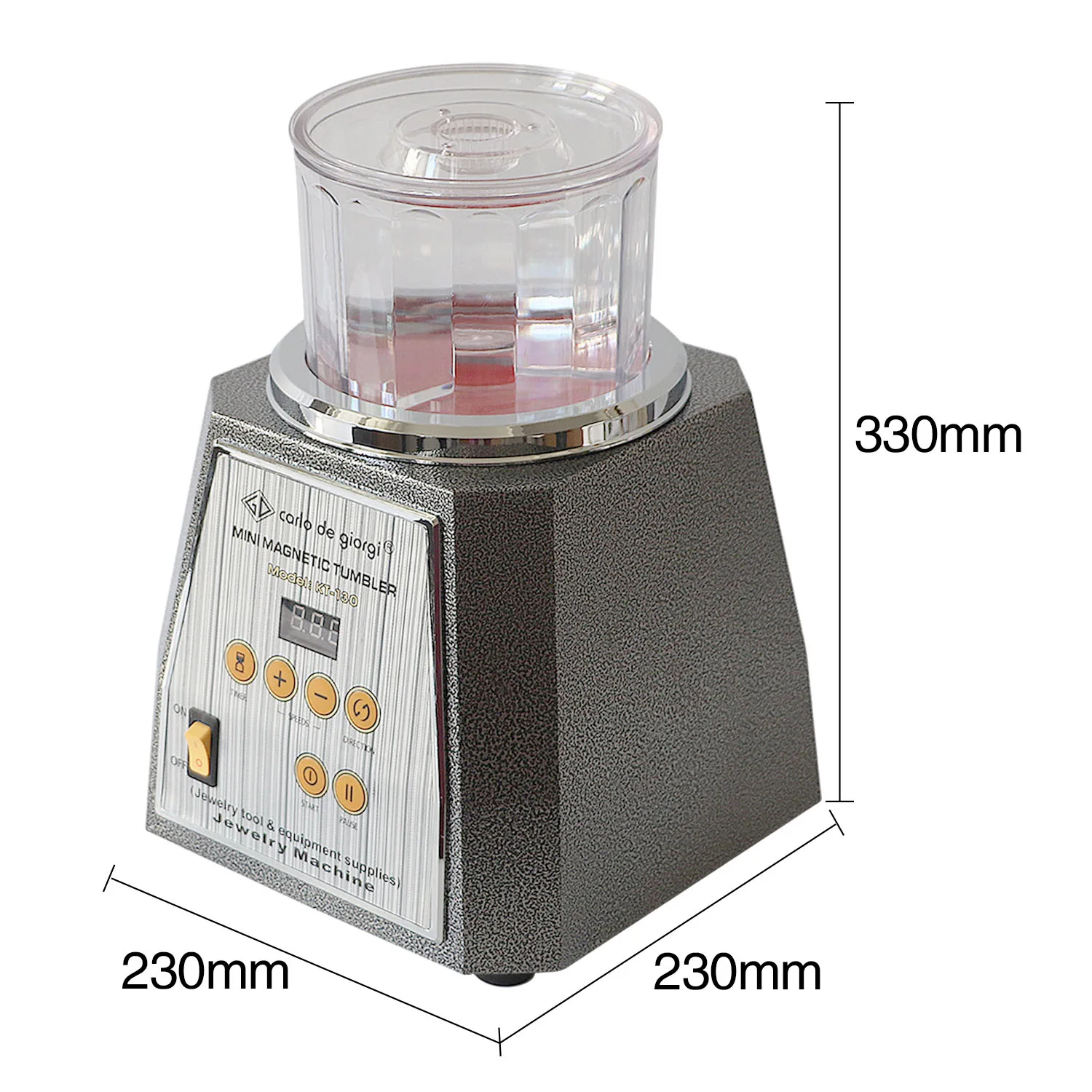 Imagem -06 - Jóias Rotary Polishing Machine Tumbler Magnético Finishing Tool Power Supply Kt130 220v 110v 130 mm