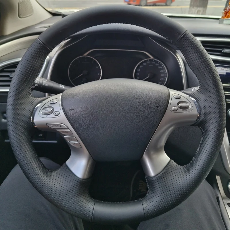 

Custom Car Steering Wheel Cover Genuine Leather For Nissan Murano Pathfinder Infiniti Steering Wheel Braid Car Accessory