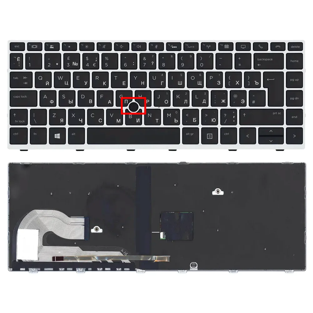 

US/Russian Keyboard For HP EliteBook 840 G5, 840 G6,846 G5,846 G6,745 G5,745 G6 /ZBook 14u G5,ZBook 14u G6.with Backlit&Pointer
