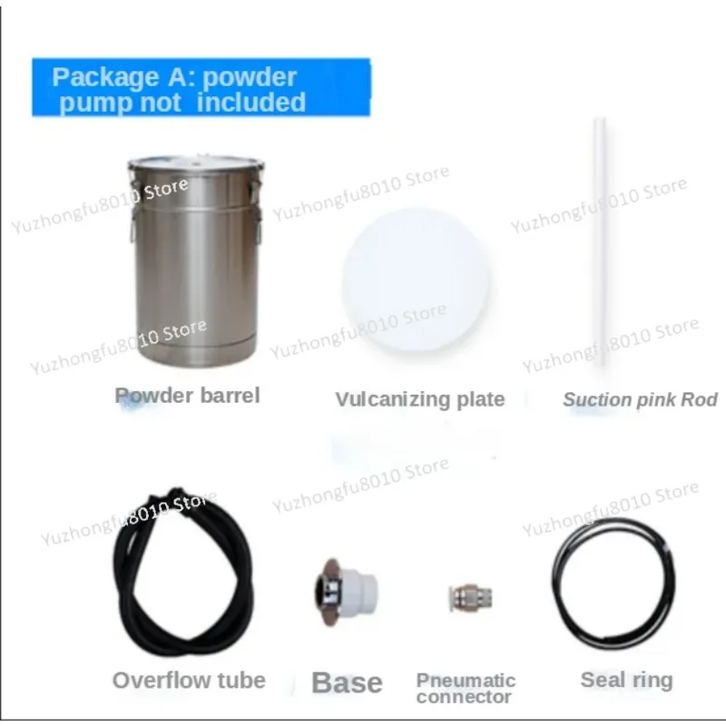 

304 Electrostatic Powder Coating Hopper Experiment Paint Powder Barrel with Injector and Fluidized Bed Electrostatic Spraying