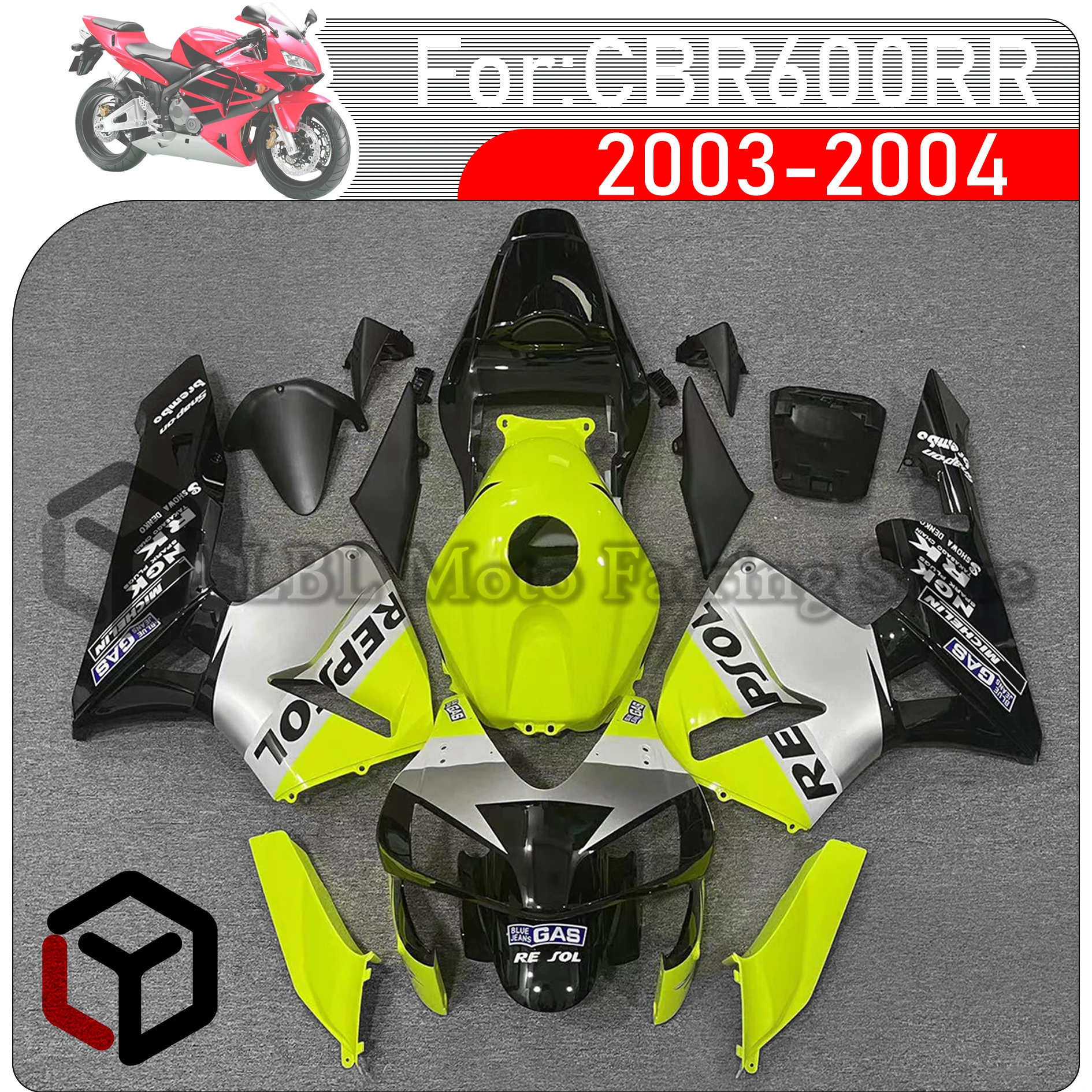 

Для HONDA CBR 600RR CBR600RR F5 2003 2004 мотоциклетные Обтекатели литьевая форма окрашенные ABS пластиковые комплекты кузова