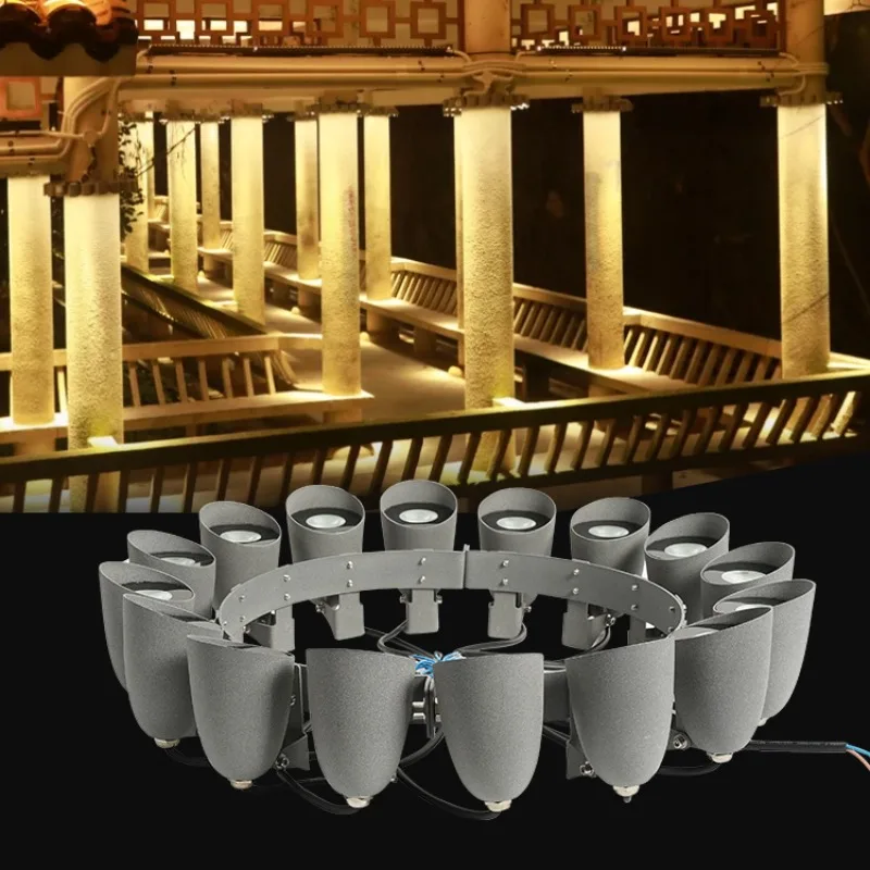 

Outdoor Ip66 Decorative Pillar Trees Aluminum Adjustable Chain Spotlight Led Holding Tree Lamp