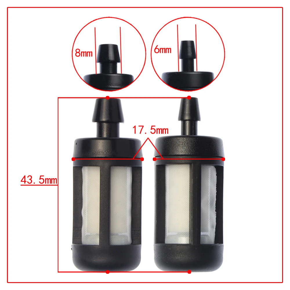 10PCS For Fs72 Fs74 Fs76 Fs81 Fs85 Fs86 Fs90r Fs100 Ht100 Km90 Chain Saw Chainsaw Fuel Filters 6mm/8mm