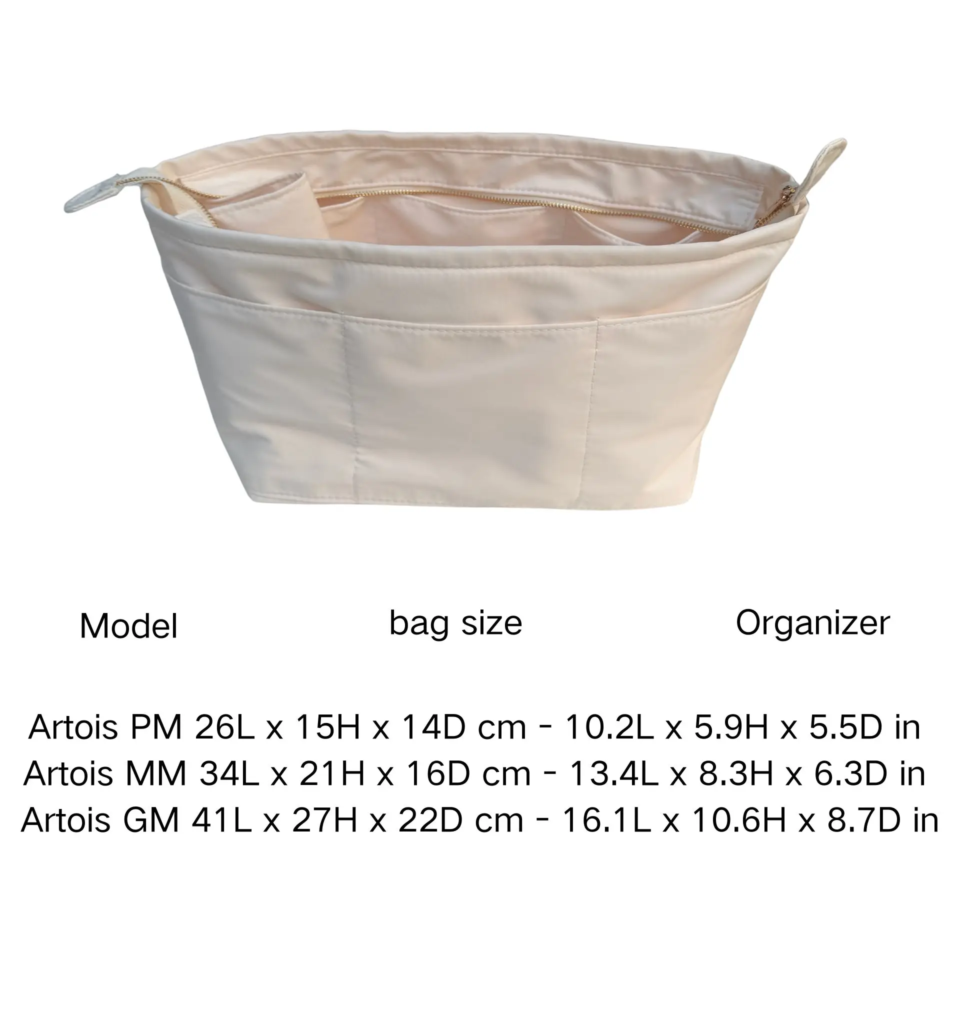 Organizer Purse For Artois PM/MM/GM Insert Bag Lightweight Bag Insert Storage Waterproof Nylon Bag Support Bag Accessories