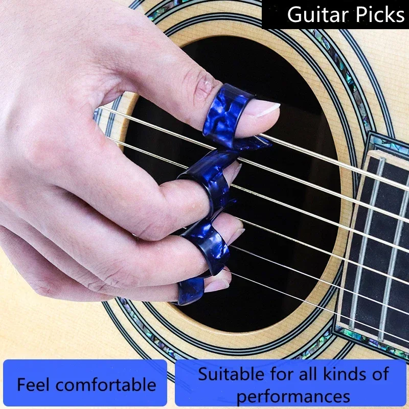 4pcs/set 1 Thumb + 3 Fingers Guitar Picks Silicone Finger Protector Finger Cover Picks for Beginners Guitar Accessories