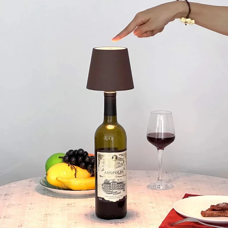 

Lamp Bar Wine Bottle Base Decorative Light Rechargeable Touch Dimmable Restaurant 5200 mAh Battery Cordless LED Table