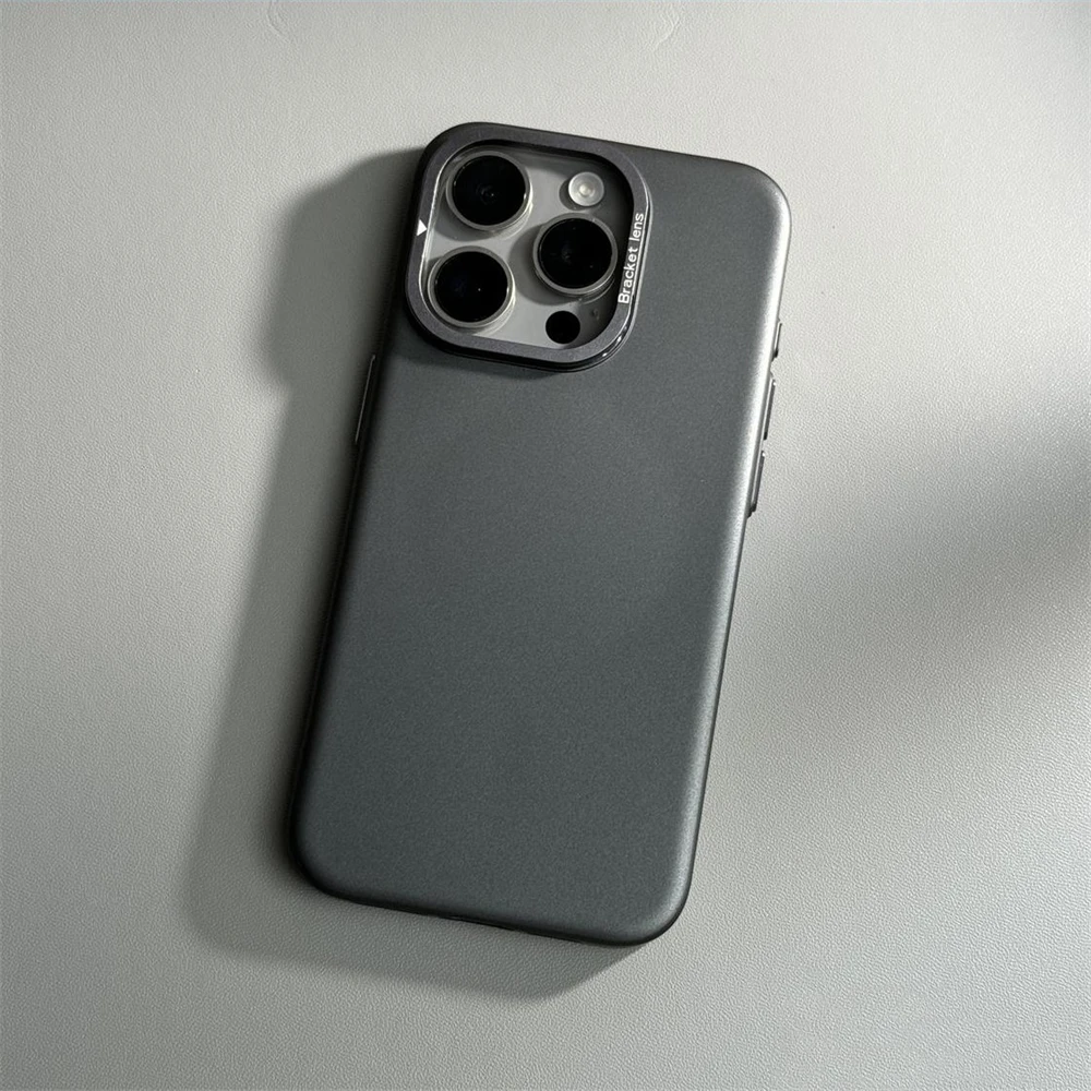 Luxury Ultra Thin Alloy Lens Holder Magnetic PC Hard Case For iPhone 17 16 Pro Max 15 14 Plus 13 Magsafe Wireless Charging Cover