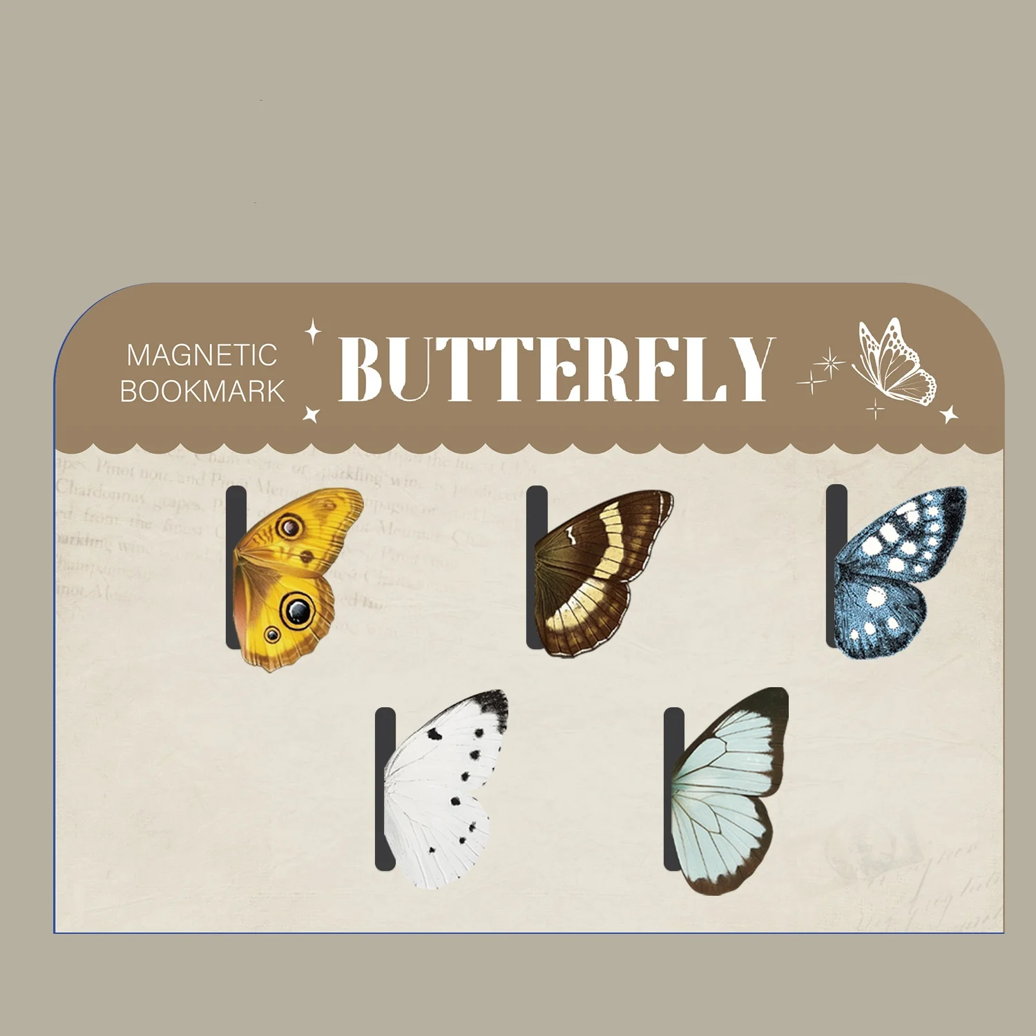 Bview Art 5-teiliges magnetisches Schmetterlings-Lesezeichen-Set, bunte Cartoon-Insekten-Seitenklammern zum Lesen von Kindern, niedliche Schreibwaren-Geschenke