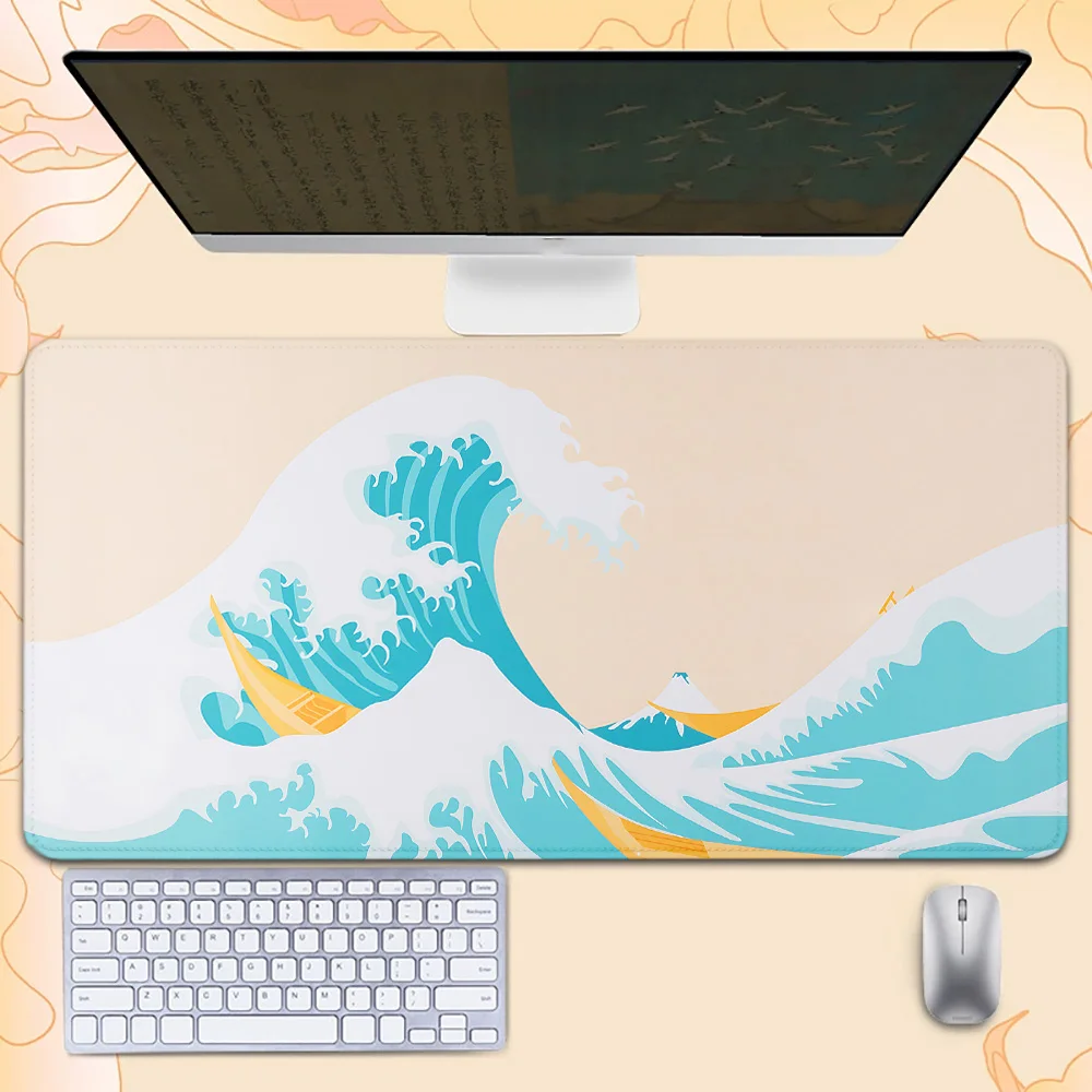 

Large Mouse Pad Great-W-Waves Washable Non-slip Rubber Office And Gaming Computer Desktop Mat ,Desk Pad ,Computer Accessories