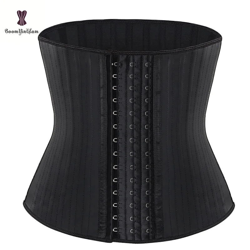 

Shinny Rubber Trainer Cinchers 29 Spiral Steel Bones Latex Corset Woman Waist Training Bustier Plus Size Shapers