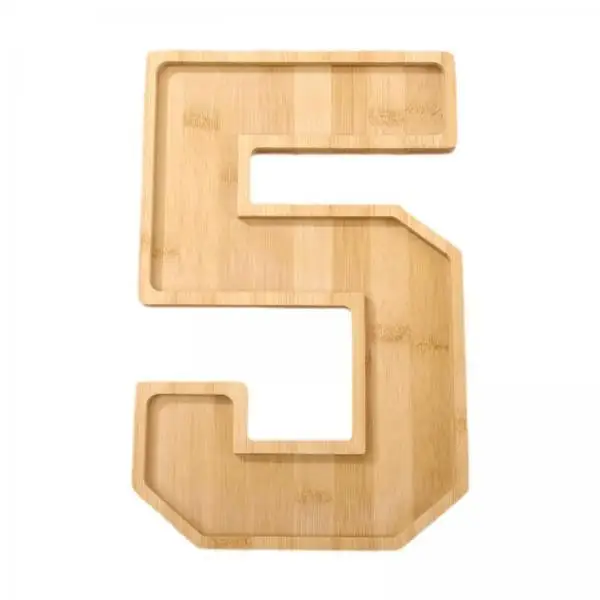 Large Wooden Tray Number Style Centerpiece Board Elegant Serving Platter for Home Decor Receptions and Parties