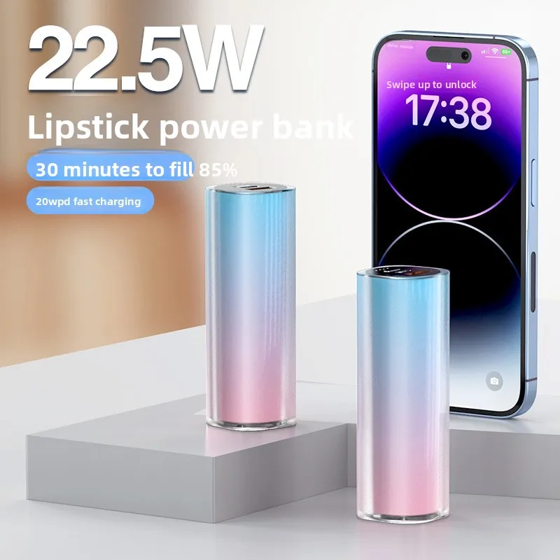 

Xilecaly Mini Capsule Power Bank 5000mAh PD 20W Fast Charging for iPhone 17 16 Xiaomi Samsung Portable Mobile External Battery