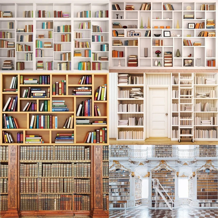 

Ретро книжная полка фон для фотосъемки книга обратно в школу детский выпускной вечер день рождения декор фон фотостудия фотофон
