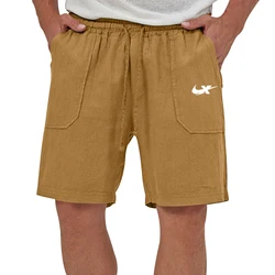 Summer Men's Beach Casual Shorts Classic Comfortable Breathable Lightweight Solid Color Cotton And Linen Shorts