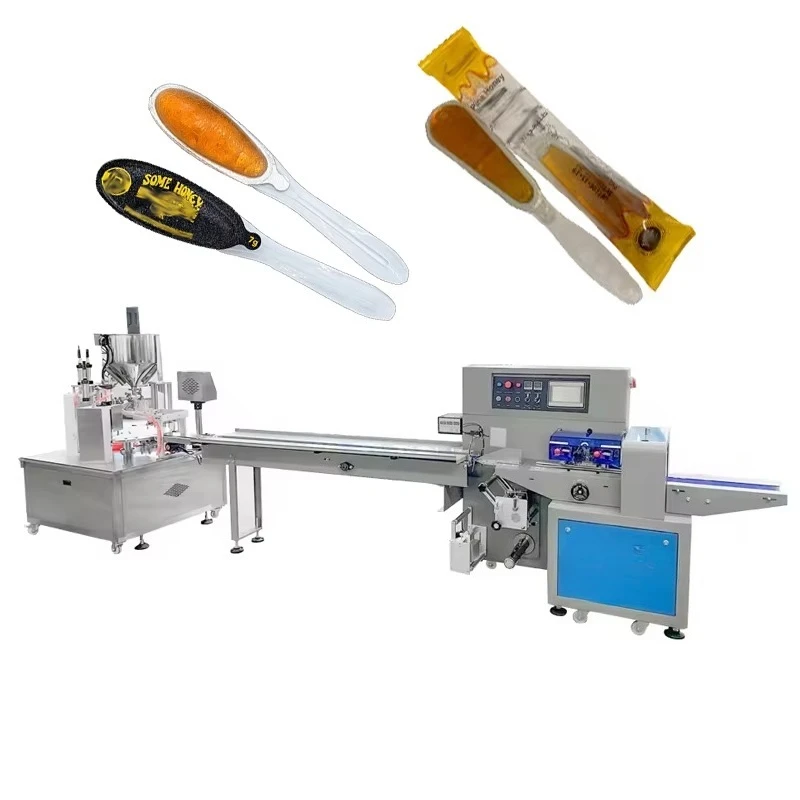 Honey Spoon Filling Sealing Machine 7g 10g 15g Automatic Packing Line Custom