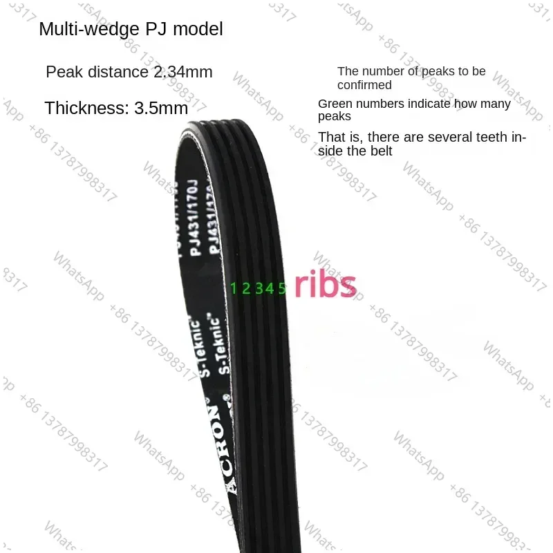 Drive belt Ribbed Belt for Bostitch Air Compressor 7EPJ482 PJ490 538 373 370 399   pj426  431 454 456 460