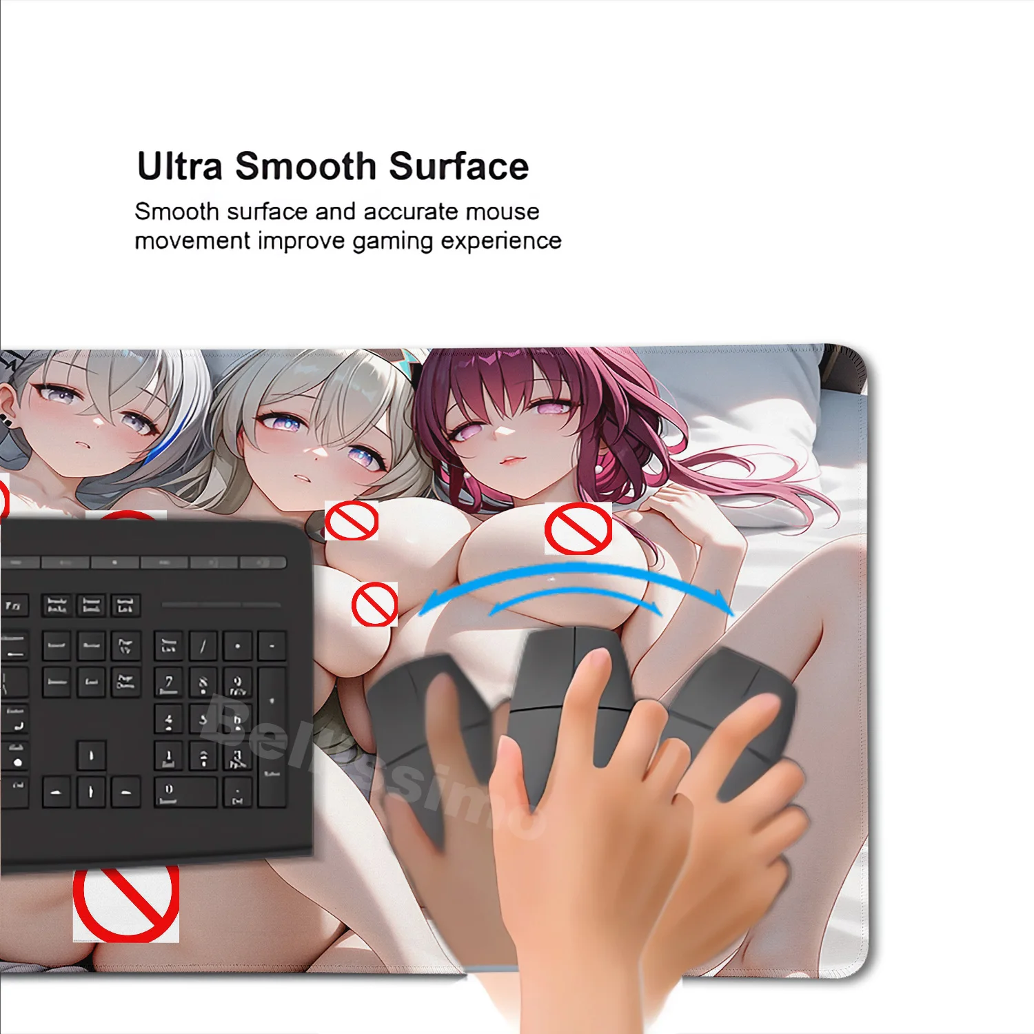Honkai Star Rail Hip Mouse Pad Uncensored Hentai Booty Mousepad Alluring Erotic Anime Busty Adult Content Alluring Mat with Butt
