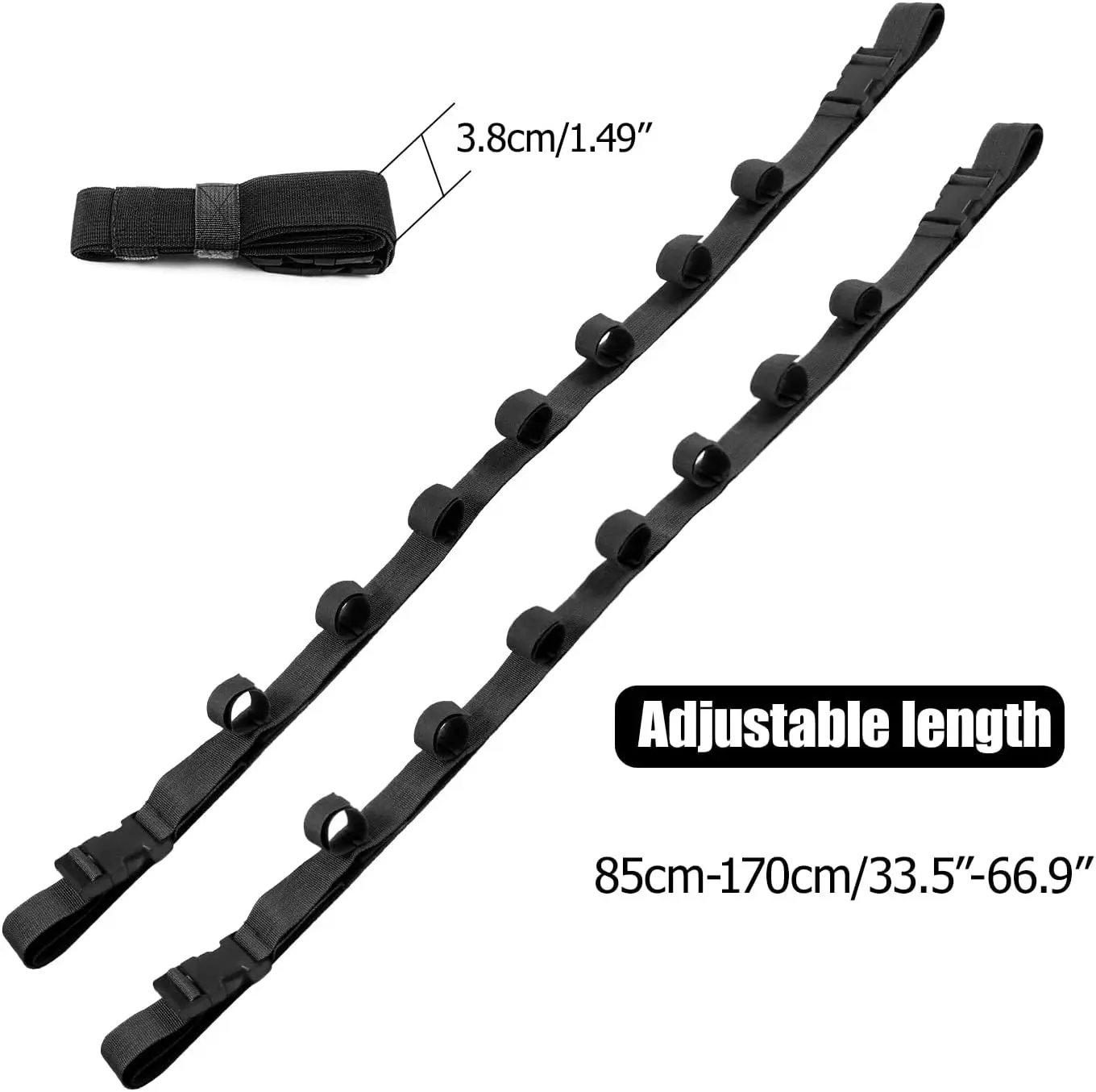 Auto-Angelrutenhalter für 7 Ruten, Verstellbar 33,5-66,9 Zoll, Robuster Fahrzeugruten-Träger für SUV/Kombi/Van/Jeep/LKW – Detail 2