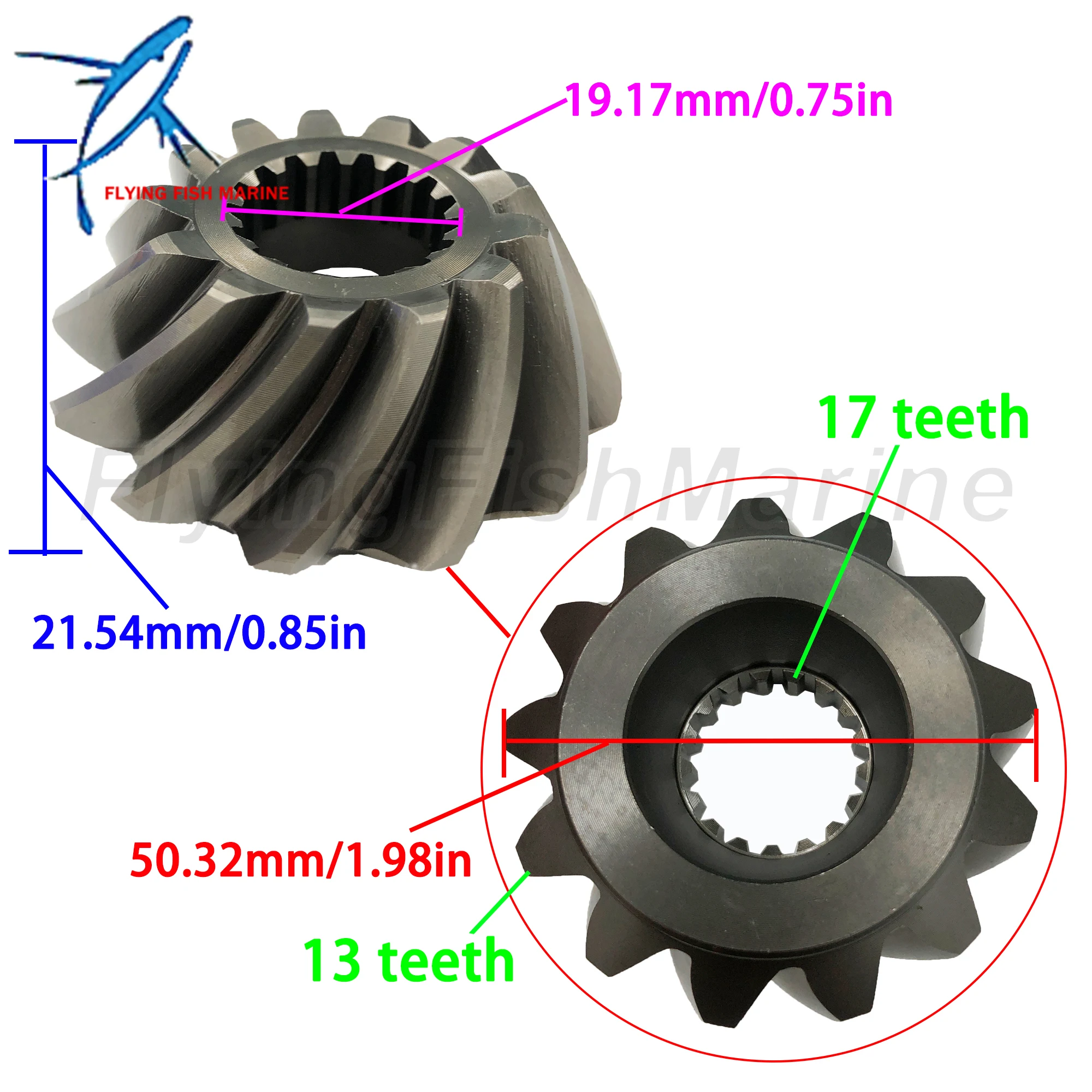Motor de popa 688-45551-00 Pinhão e 688-45560-00 01 Forward & 688-45571-00 01 Conjunto de engrenagem reversa para Yamaha Parsun 75HP 85HP 90HP