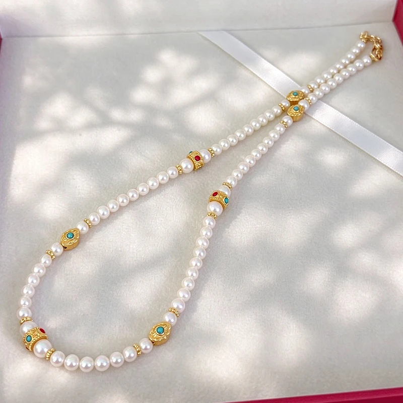 Freshwater Pearl Chain Necklaces For Women Wedding Love Gifts Necklace Fashion Glamour Jewelry Gifts