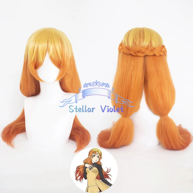 

Anime Uncle from Another World lsekai Ojisan Elf Cosplay Wig Orange 80cm Heat Resistant Synthetic Hair Anime Wigs + Wig Cap