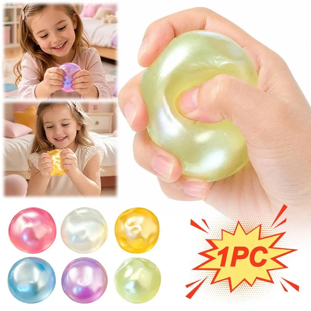 Soft Touch Round Stress Ball Pearlescent Finish Non-Rebound Squeeze Sensory Fidget Ball Moldable Ball Shape Squeeze Ball