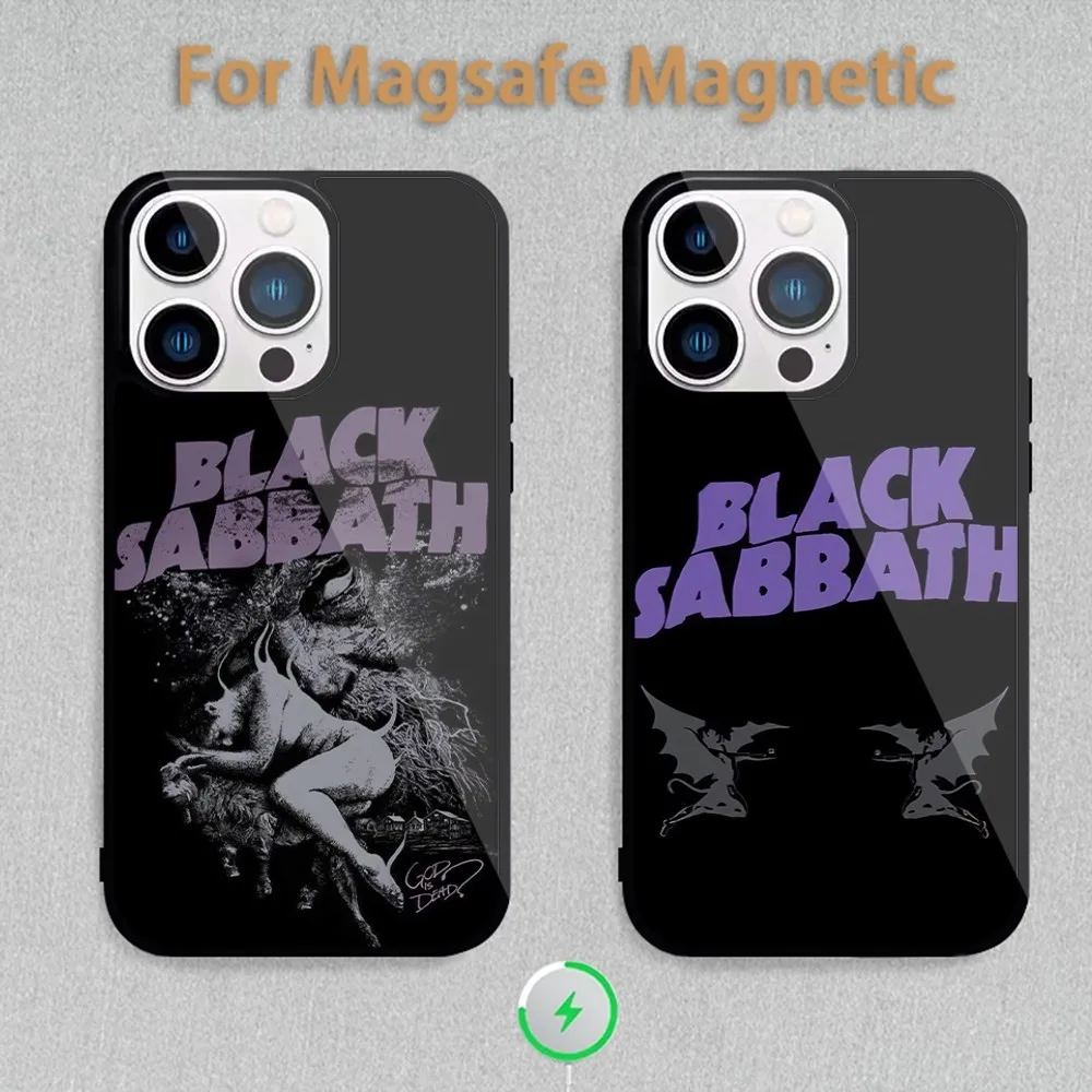 Band B-Black S-Sabbath Phone Case For Magnetic Inductive Charging iPhone 11 12 13 14 15 Max Pro Mini Plus Shell