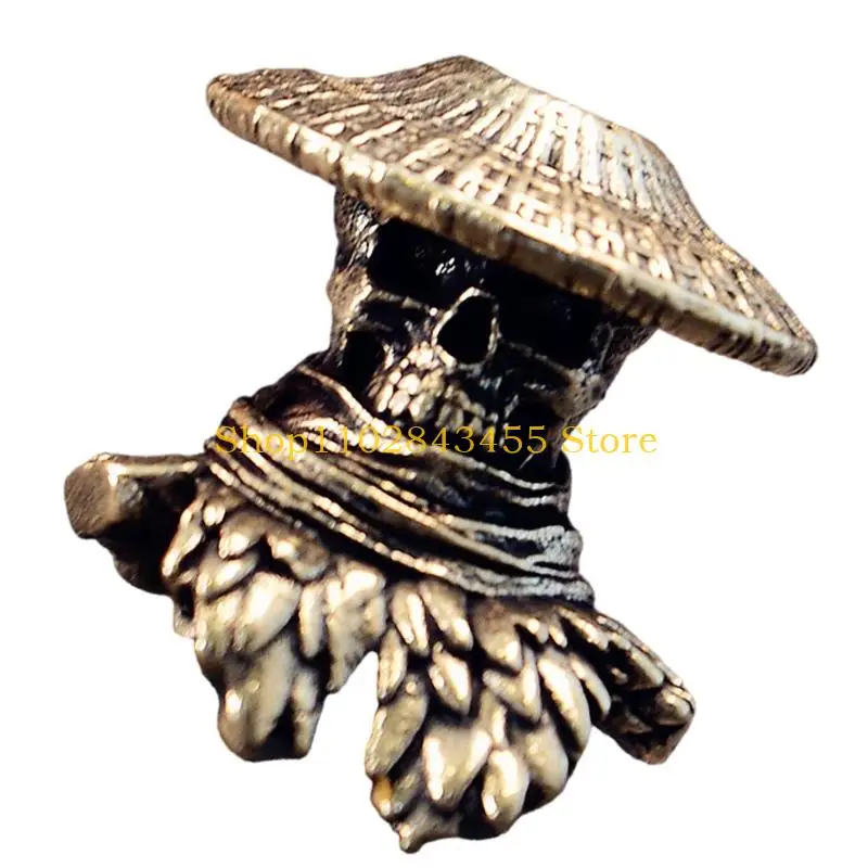 49mc Brass Swordsman Skull kralen voor creatieve doe -het -zelf en het maken lanyard -activiteit