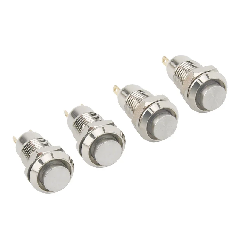 8MM 10MM 12MM 16MM Metal Button Switch Self Lock Button High Head Self Lock Switch 1 Normally Open Waterproof Antirust