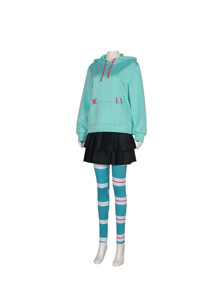 Vanellope Von Schweetz Cosplay Anime Costume Hoodies Skirt Wig Uniform Suit Halloween Performance Clothing for Woman view 4
