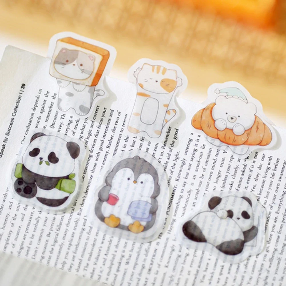 12pcs/set Cartoon Bookmarks PVC Creative Bookmark DIY Aesthetic Stationery Sticker Student Reading Accessories Book Lover Gifts