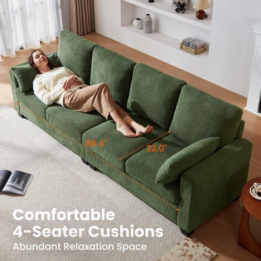 

Modular Sectional Sofa with Storage Ottomans, Corduroy Cloud Couch, Customized