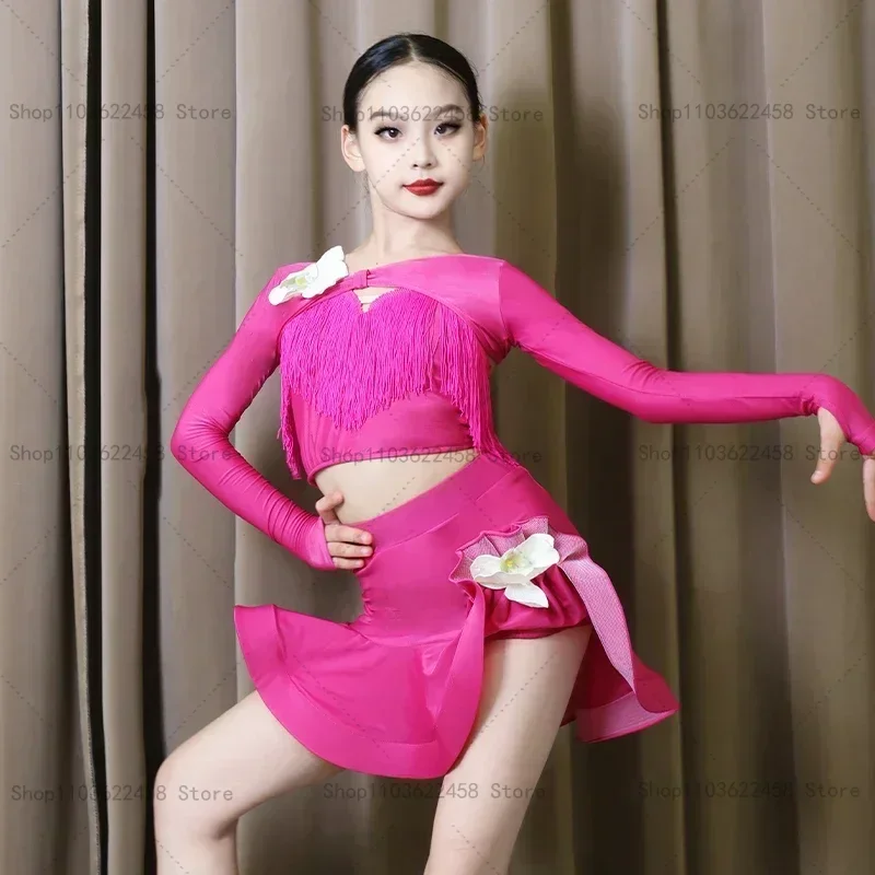 Fringe Cha Cha Rumba Tango Latin Dance Dress for Girls Samba Salsa Dancing Dress Kids Ballroom Dance Competition Dresses Child