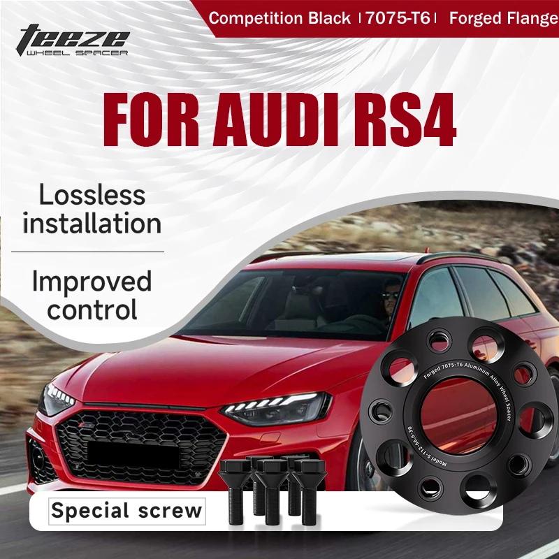 

Teeze 2/4pcs 5x112 66.6 M14 x 1.5 Hub Centric Black Forged wheel spacer For Audi RS4 Flange Plate 15/20/25/30/35mm