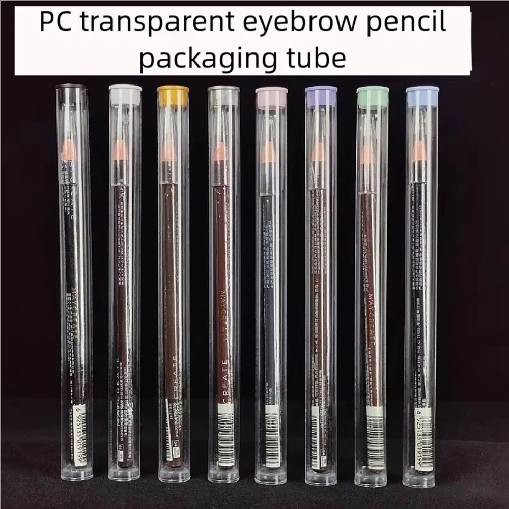 10PCS PVC PC Clear Storage Tube Portable Toothbrush Packaging Box with Cap School Office Supply Storage Round Tube Tool