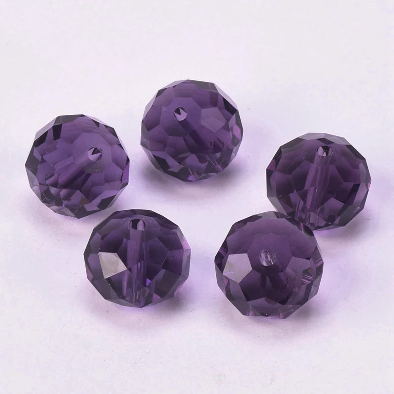 Rondelle Faceted Czech Crystal Glass Bluish Purple Color 3mm 4mm 6mm 8/10/12/16 18mm Loose Spacer Beads for Jewelry Making DIY