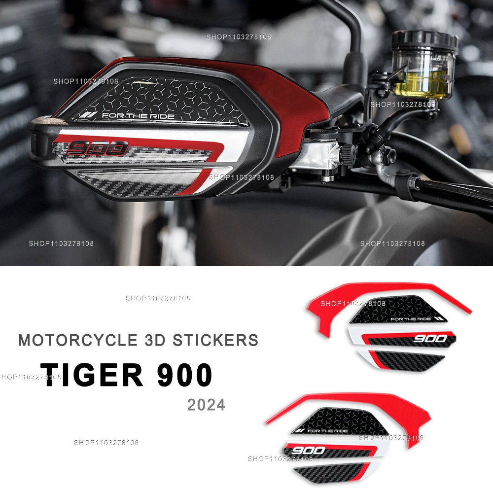 For Tiger 900 GT Pro 2024  Motorcycle 3D Resin Sticker Handguard Decal Hand Guard Protection Sticker