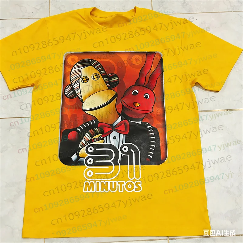 ฮวน คาร์ลอส โบโดเก เสื้อยืดลายกรีนโน้ต สำหรับผู้ชายและผู้หญิง 31 มินิโตส วินเทจ แขนสั้น สไตล์ฮาราจูกุ แฟชั่นลำลอง เสื้อยืดคอสเพลย์