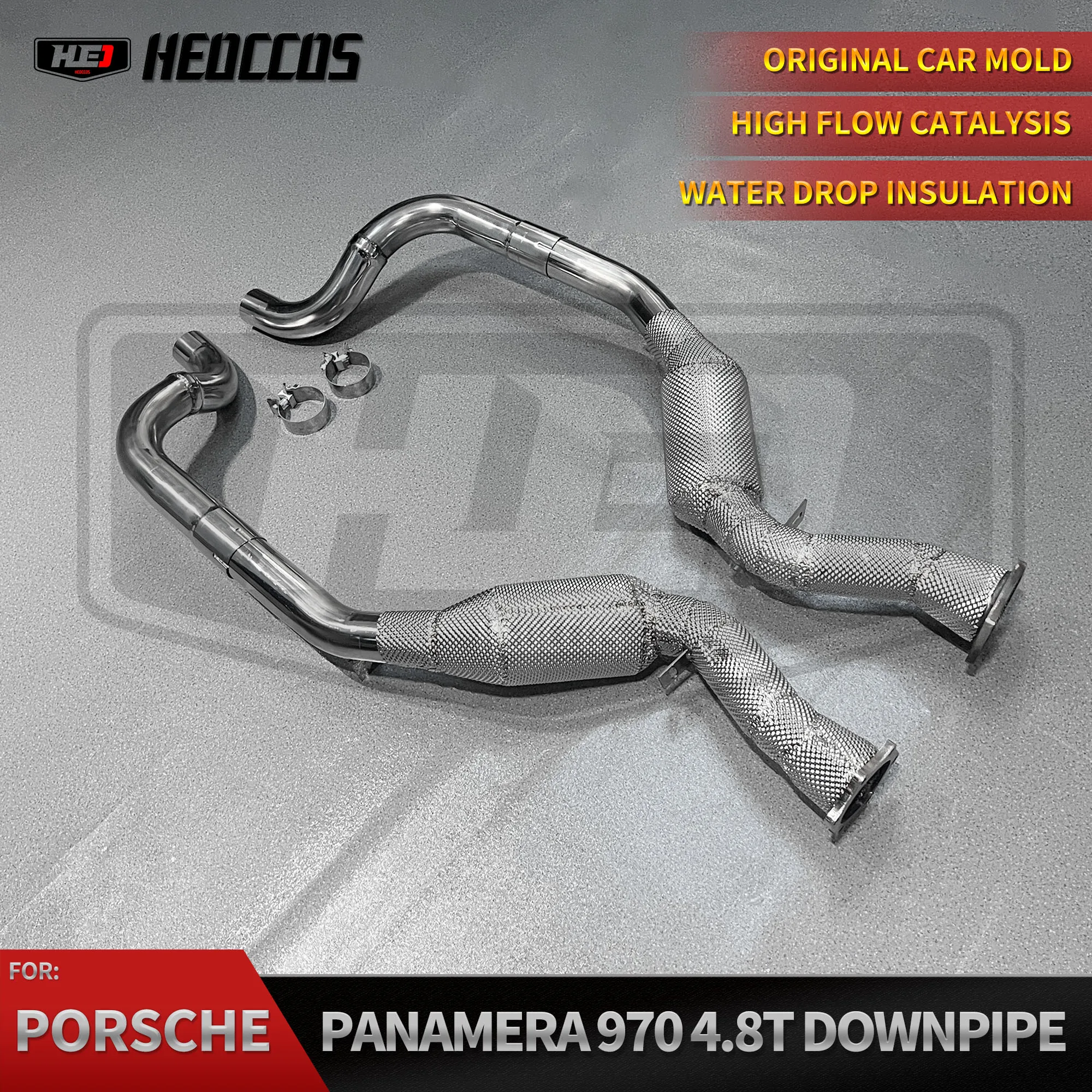 HEO For Porsche Panamera 970 4.8T Downpipe Performance Exhaust with Heat Insulation Car Exhaust Pipe Stainless Steel 304