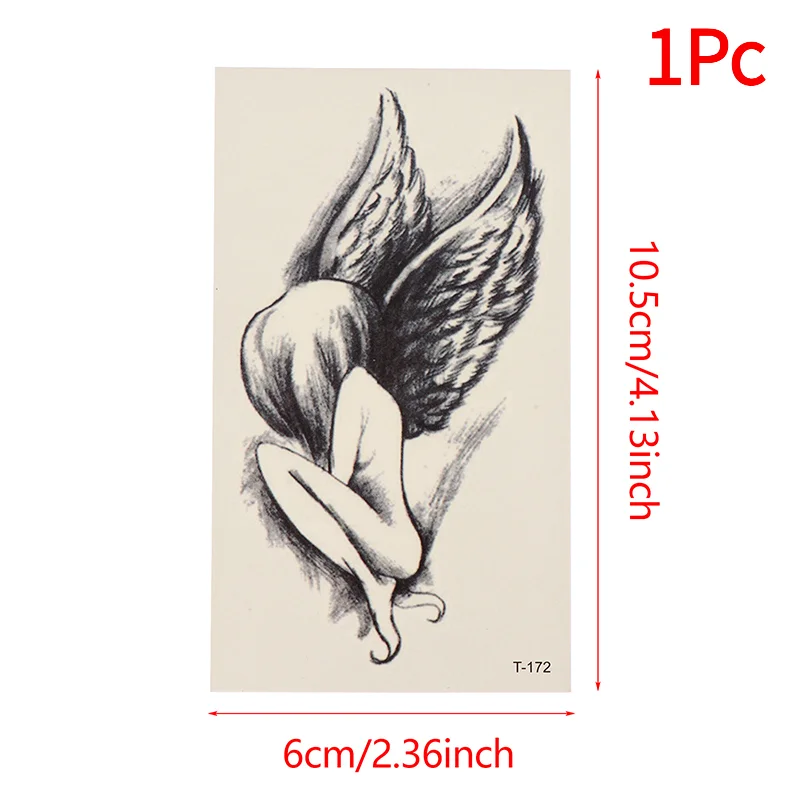 1Pc Waterproof Semi-Permanent Tattoos Little Angel Tattoo Designs For Neck Hand Finger Women's Men's Temporary Tattoo Lasts.