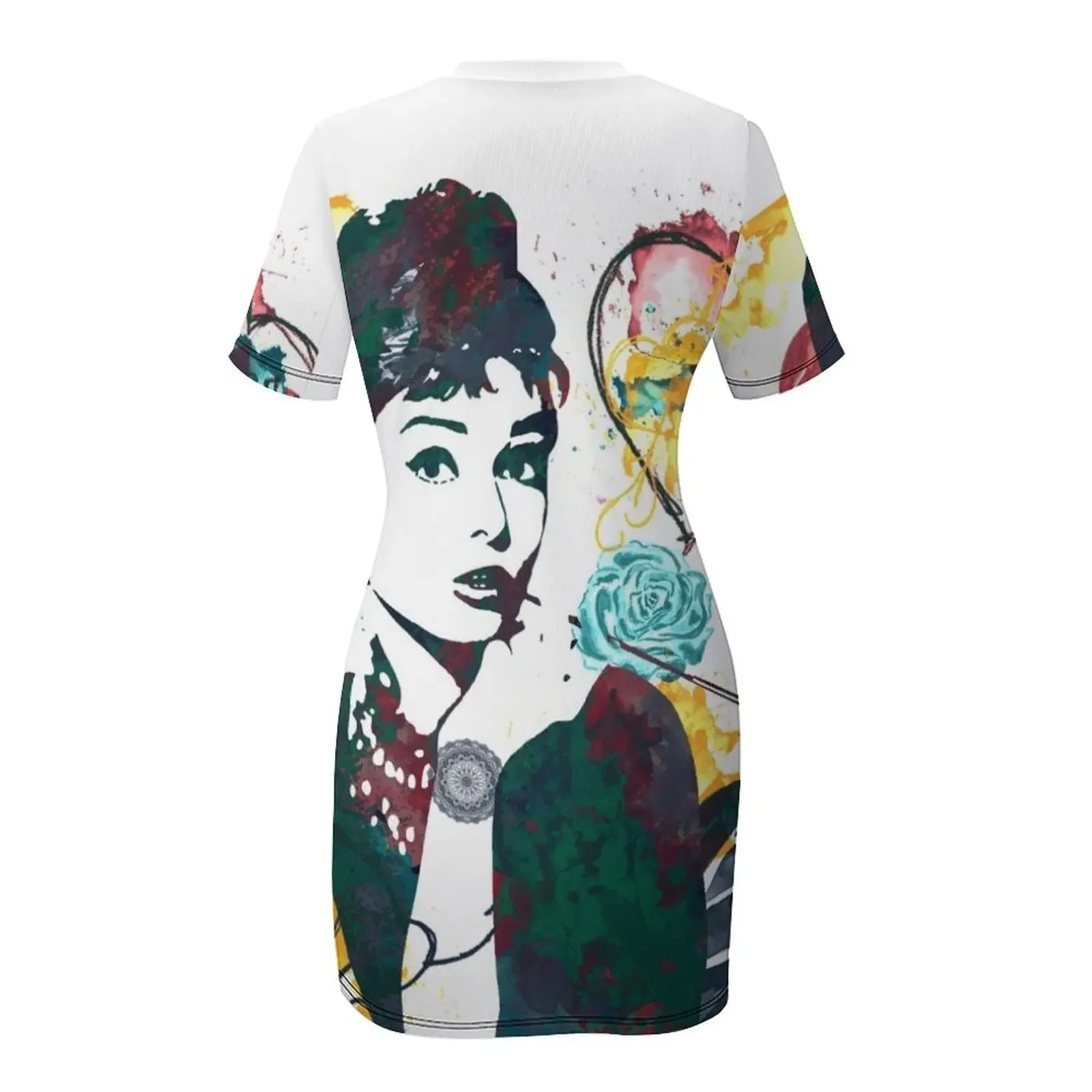 Obrázek 6: Audrey hepburn příroda colours s krátkými rukávy šaty oblečení ženské šaty