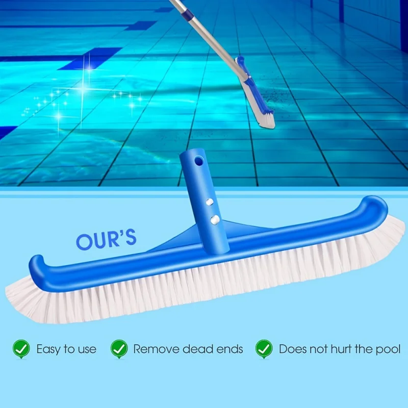 

1pc Strong Pool Brush Head For Cleaning Pool Walls Inground Above Ground Pools 90 Degrees Scrub Brush