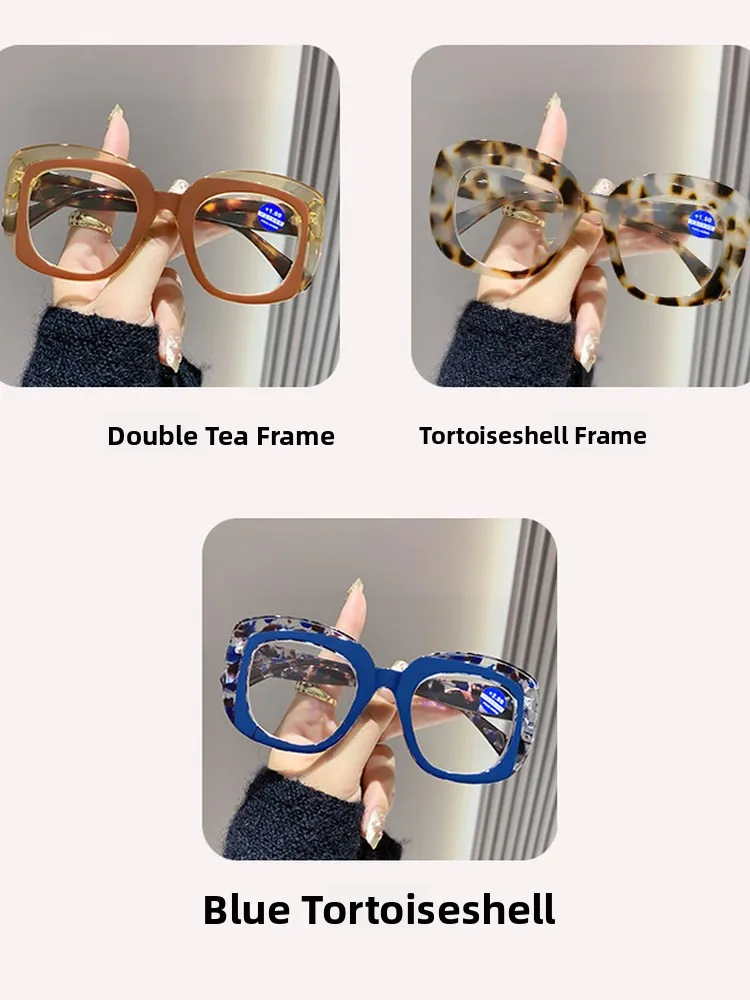 Kacamata Baca Bingkai Besar Anti Cahaya Biru untuk Miopia dan Hyperopia Kacamata Baca Faionable dan Sli untuk Usia Menengah ...