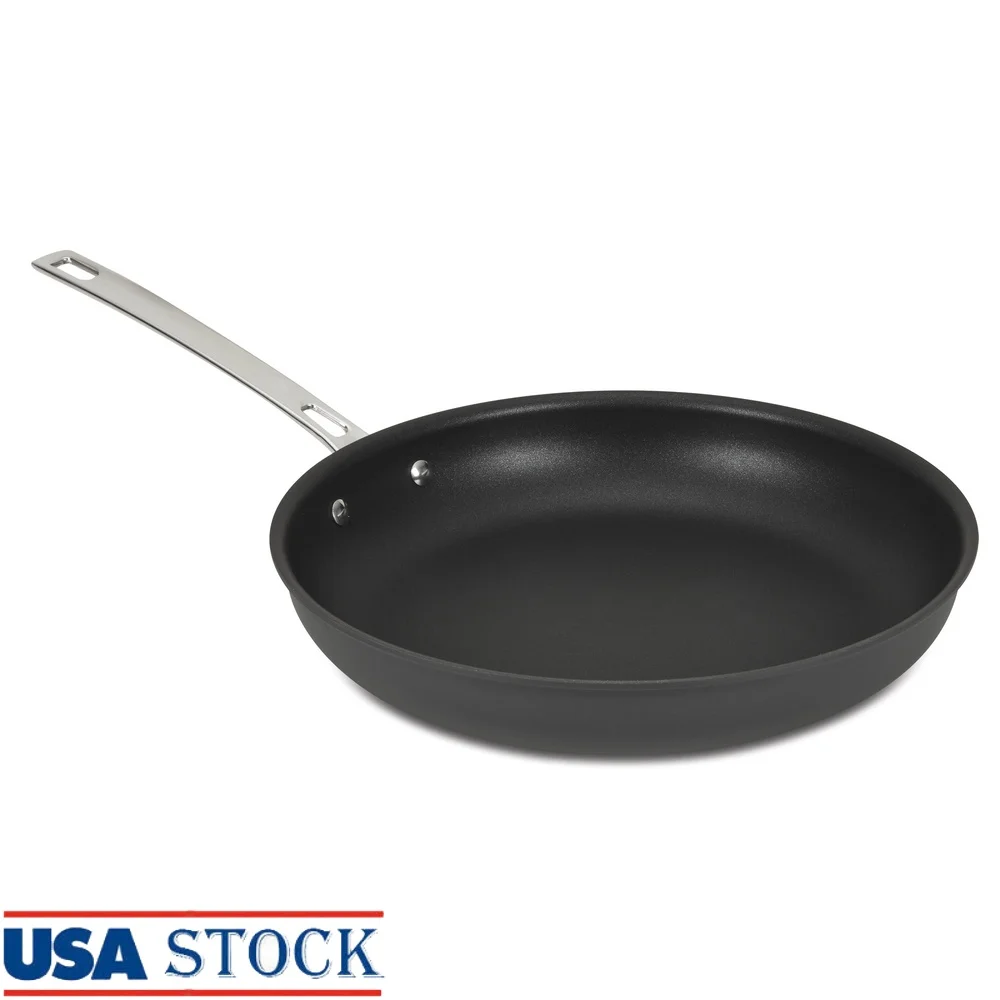 

Прочная 12-дюймовая твердая анодированная сковорода с антипригарным покрытием, которую можно мыть в посудомоечной машине, даже нагрев, ручка из нержавеющей стали, приготовление пищи, жаркое блюда